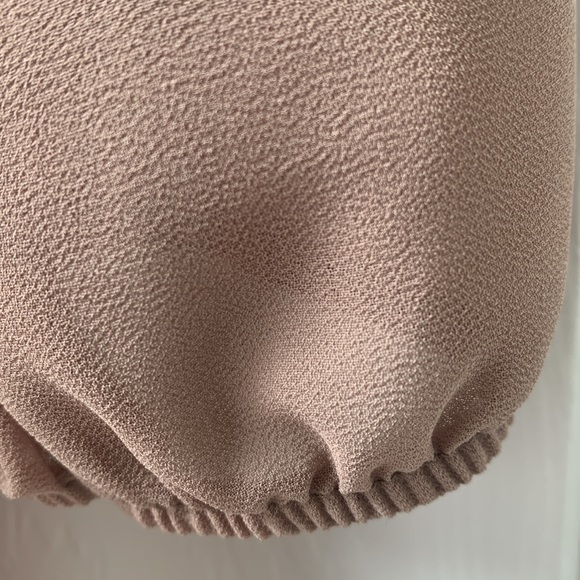 Angela Davis Italian warm sand pleated neckline lined pull on dress EUC - Picture 4 of 6